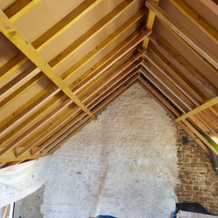 Pose d'enduit à l'intérieur dans le Cotentin